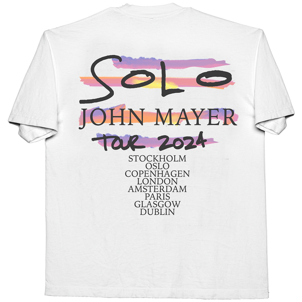 John Mayer Solo Tour White Brushed Photo Tee